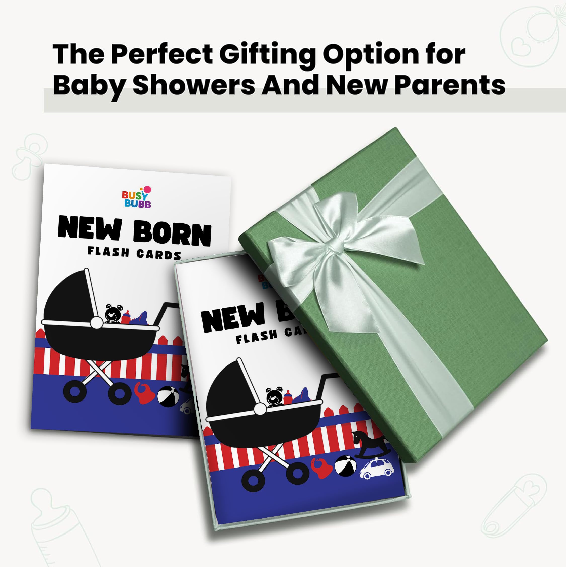 Busy Bubb - High Contrast Flash Cards for Kids | 32 Objects for Visual Stimulation, Cognitive & Sensory Development of 0-6 Month Old Infants 4