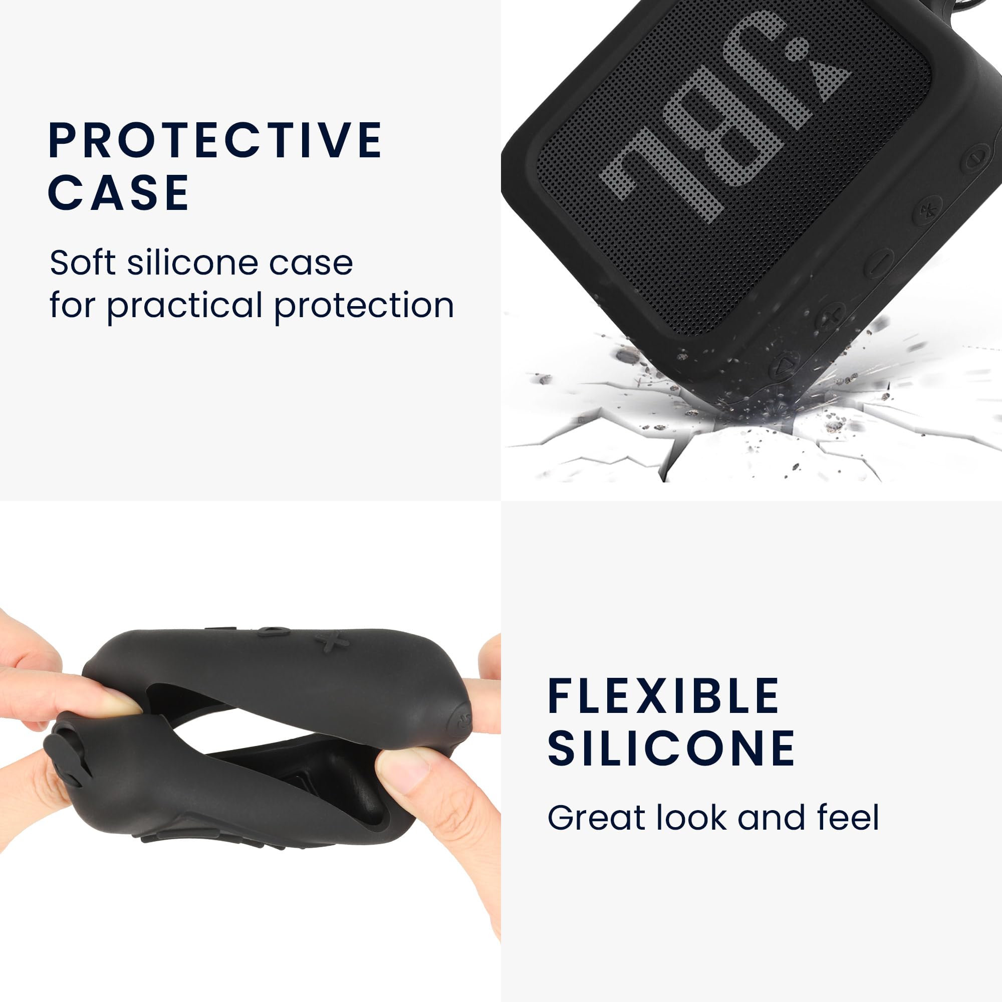 kwmobile Silikonowe etui do JBL Go Essential Case - pokrowiec ochronny na mini głośnik - skórka rękawa w kolorze czarnym