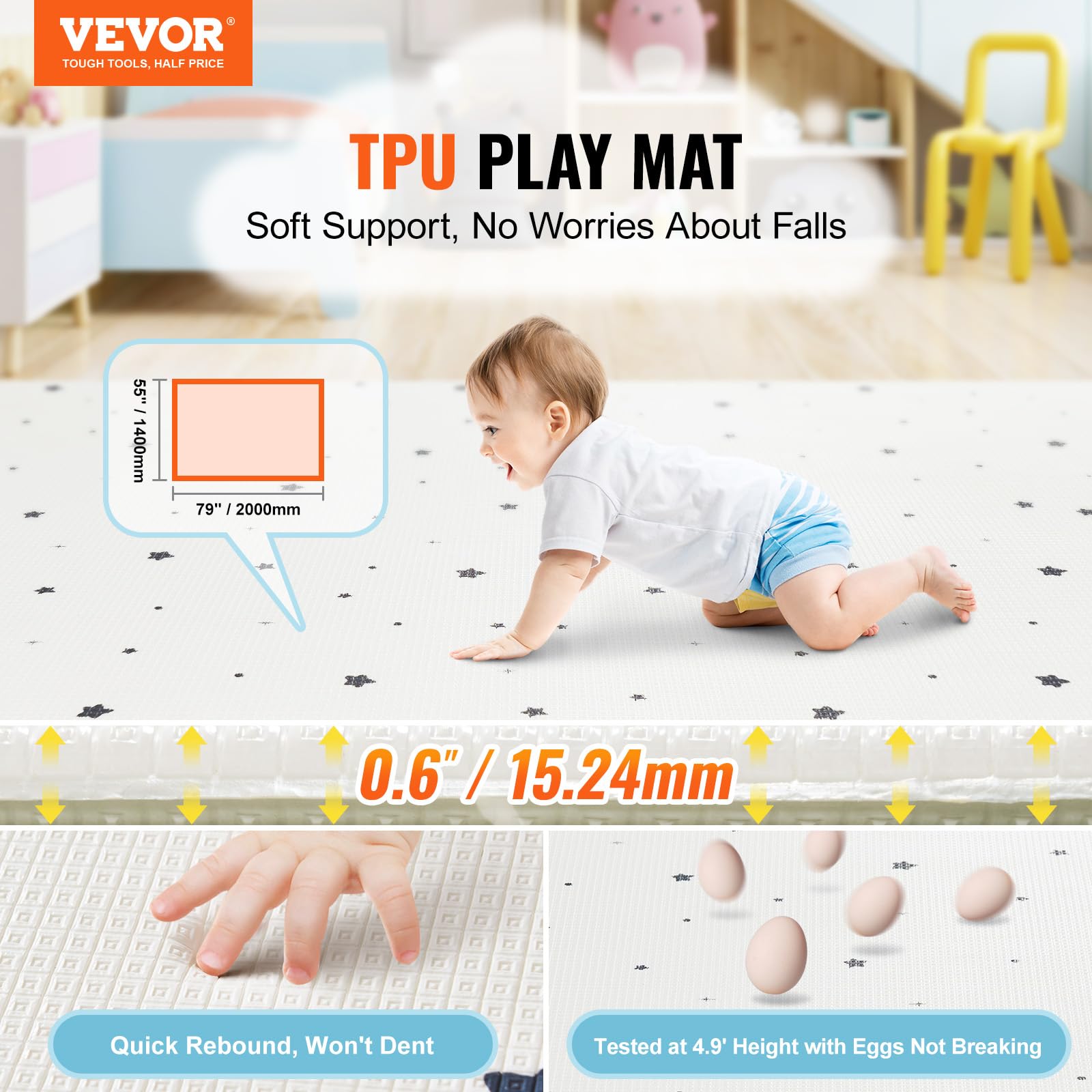 VEVOR Baby Play Mat, 55