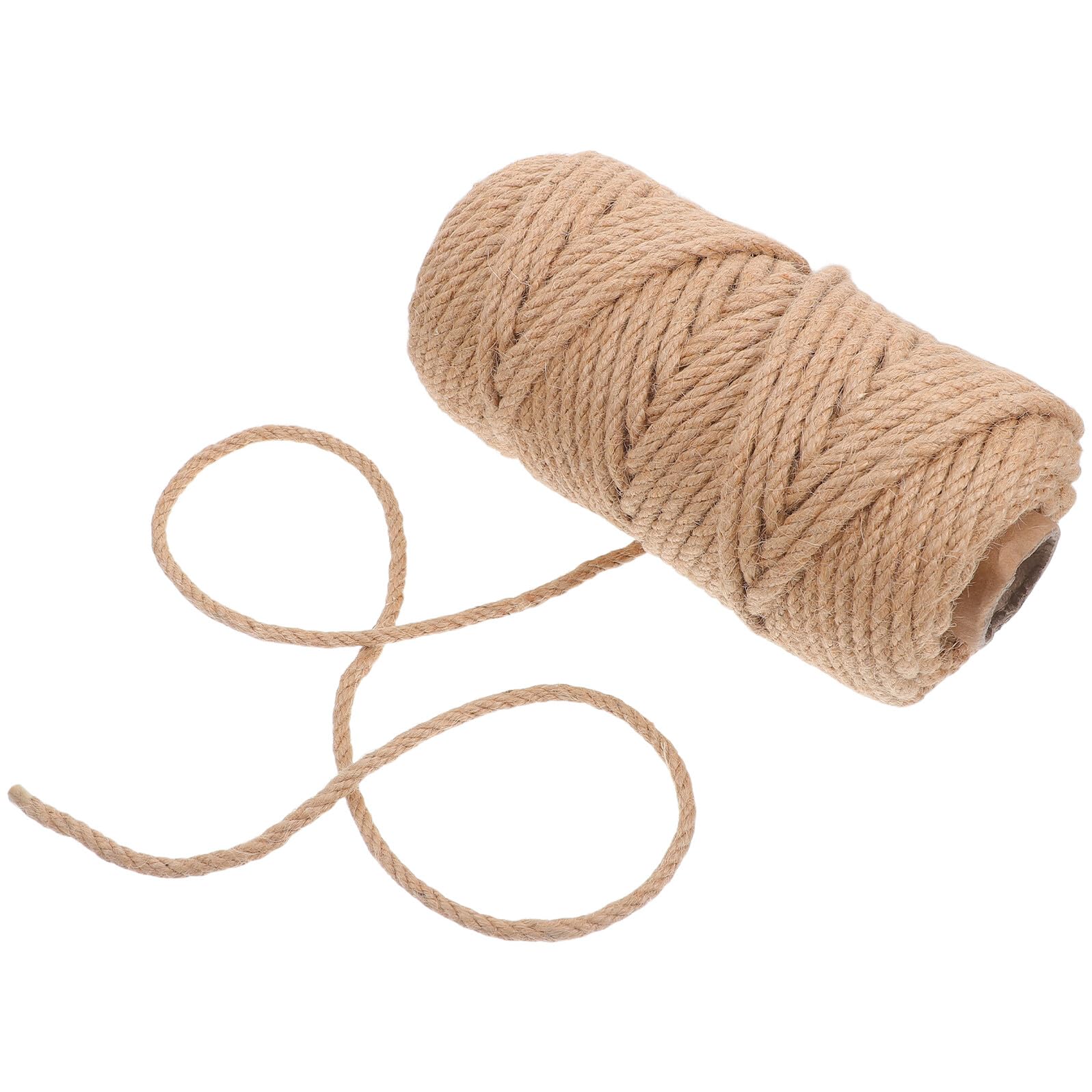 Toyvian Corde de Jute Naturelle 12 Mm X 50 M Ficelle Épaisse Tissée la Main pour Jardinage, Bricolage et Griffoir pour Chat, Rouleau Polyvalent en Fibre Robuste pour Travaux Manuels