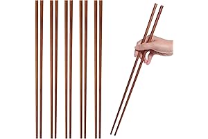 Cooking Chopsticks, Extra Long Wooden Kitchen Frying Chopsticks - 16.5 Inches (6 Pairs)