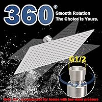 Vista 83 de NearMoon - Cabezal de regadera grande de acero inoxidable cuadrado de lujo en cascada, para instalar en el techo o la pared