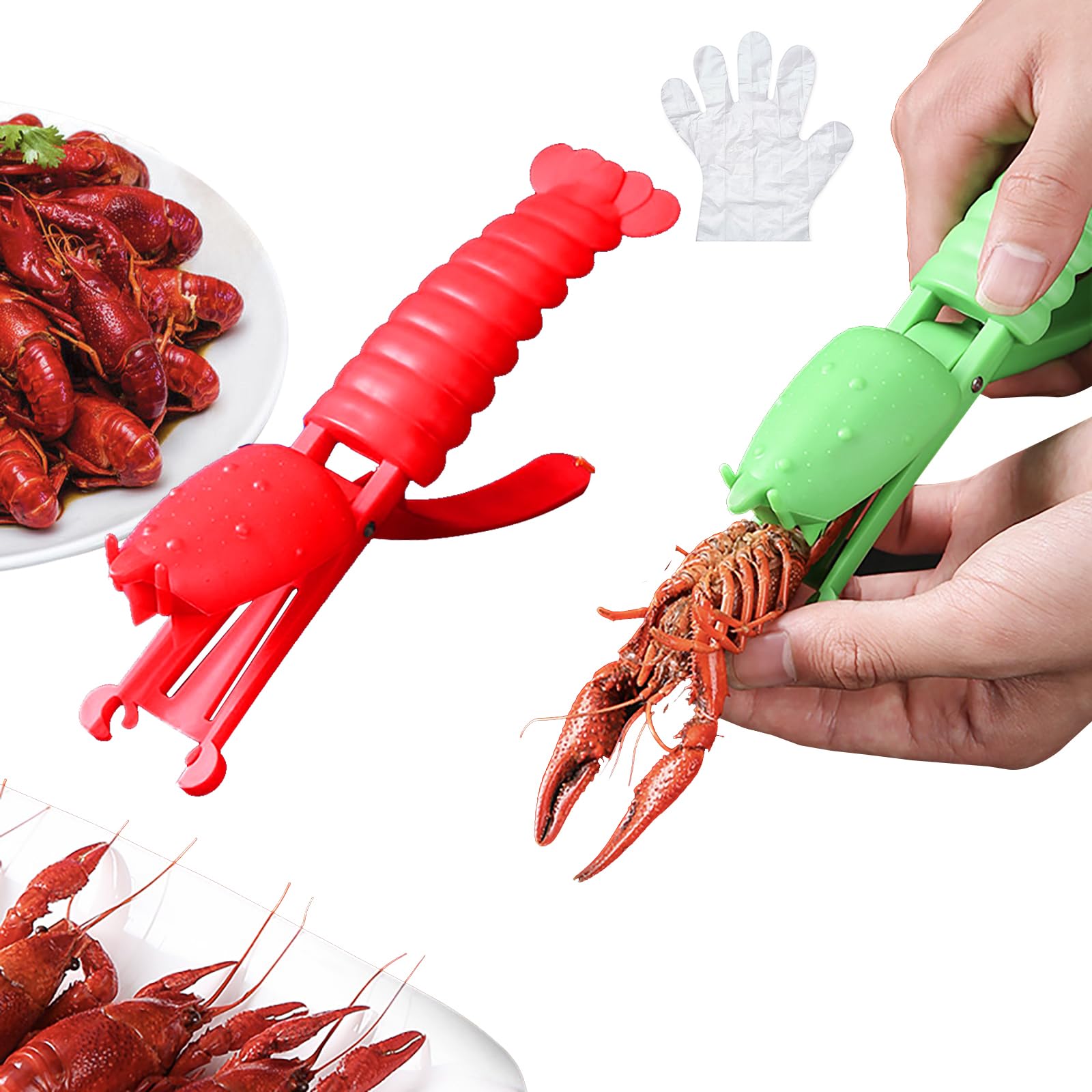 Crawfish Sheller Tool?2025 Crawfish Peeler Tool For Peeling Cooked Shrimp Tails?Crawfish Peeler Tool for Protecting Nails And Keeping Fingers Clean (2Color-blue red)