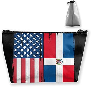 Hipiyoled Repubblica Dominicana e Bandiera Americana Fashion Travel Cosmetic Bags Borsa Multifunzione da Toilette