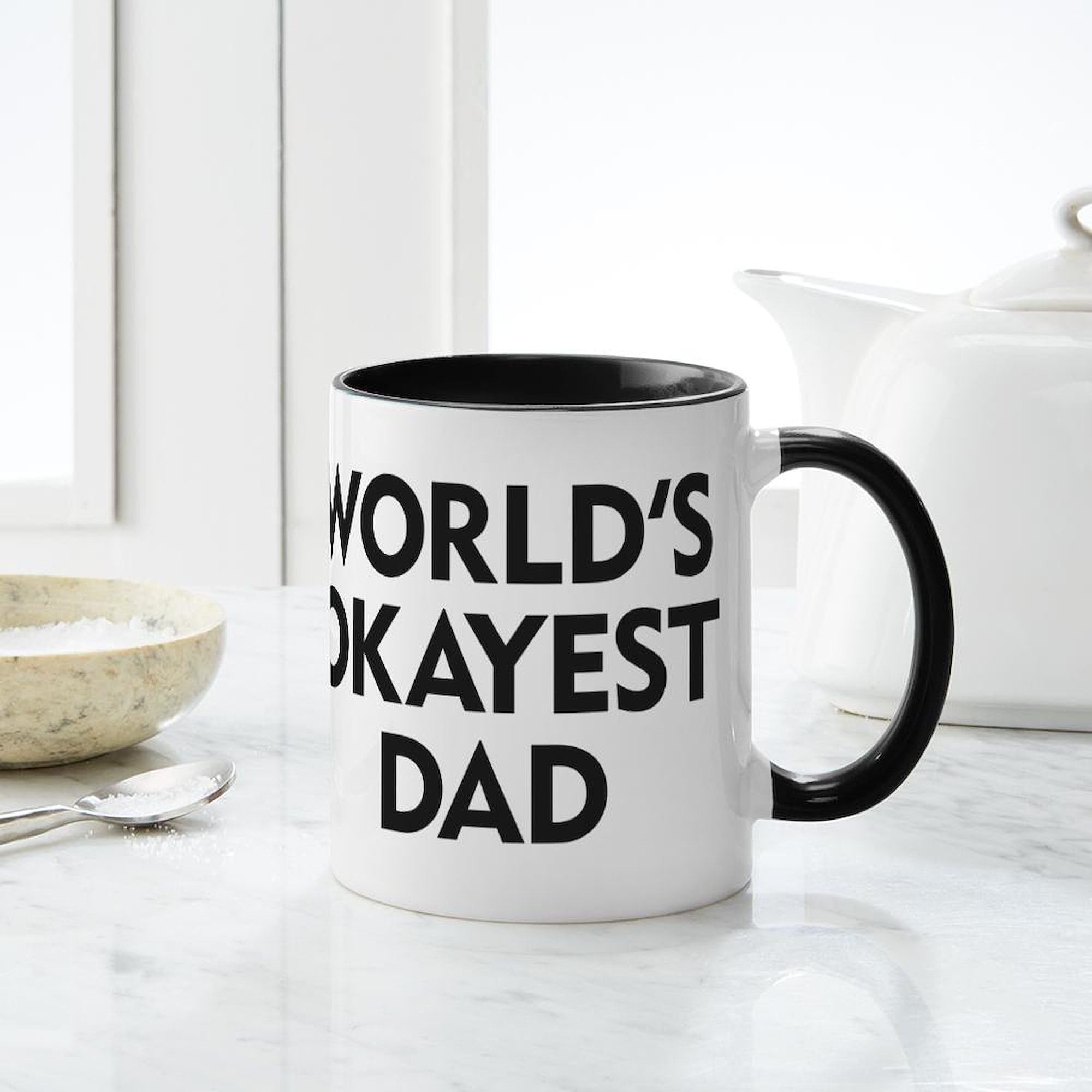 Dad Mugs カード Crazy Dog Number 1 Dad Mug Cool Father's Day Best Dad Graphic