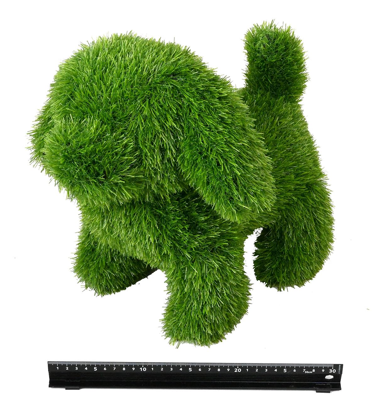 Sculptures d'art innovantes en herbe artificielle Lapin Ours Chien Décoration de jardin en herbe (Chien, 35 cm)