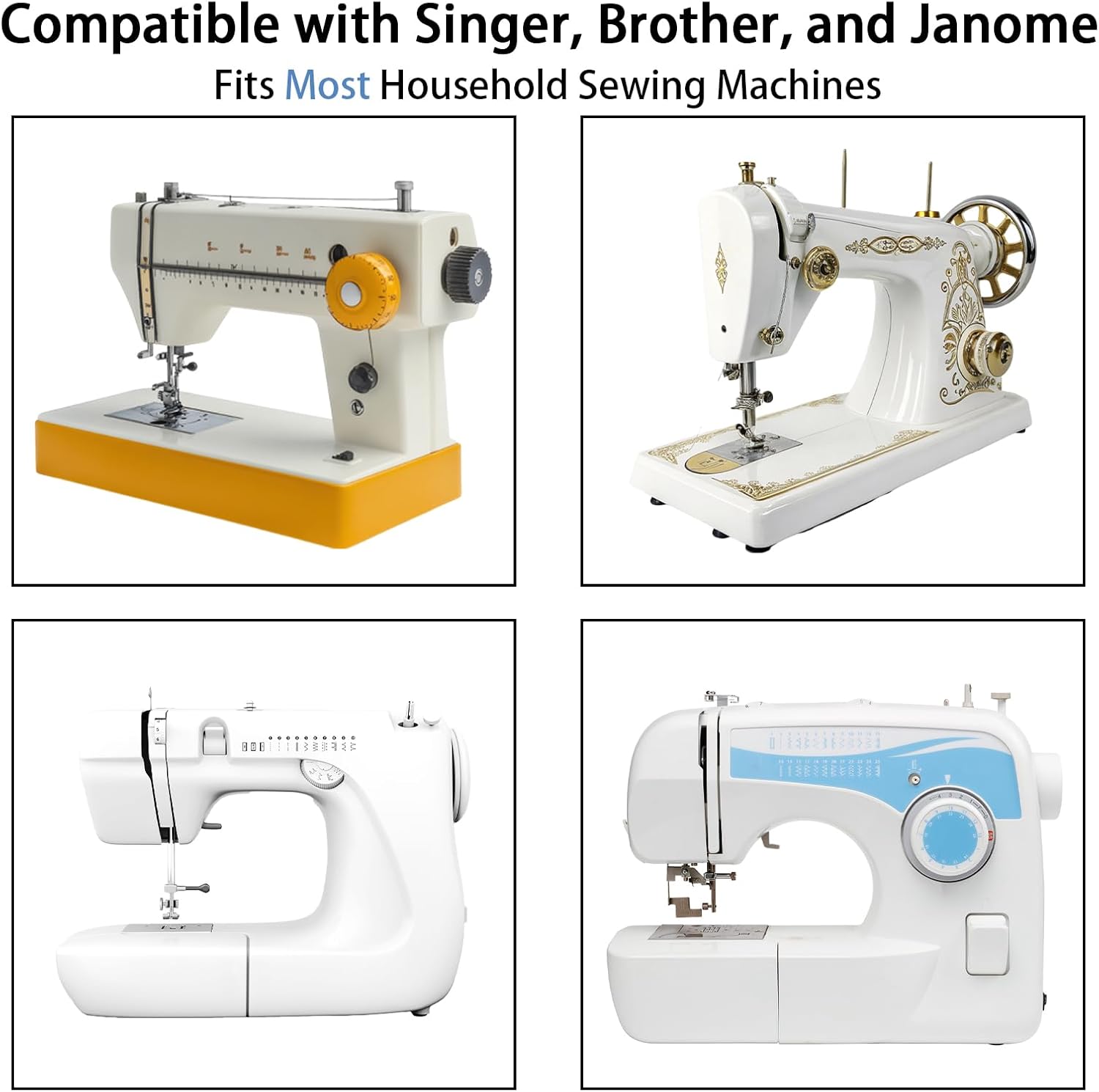 Hoiny 100 Pcs Universal Sewing Machine Needles, 5 Size Needles with Bobbin, Needle Threader, Ripper, Compatible with Singer Brother Janome (HAX1 65/9,75/11,90/14,100/16,110/18) - Image 3