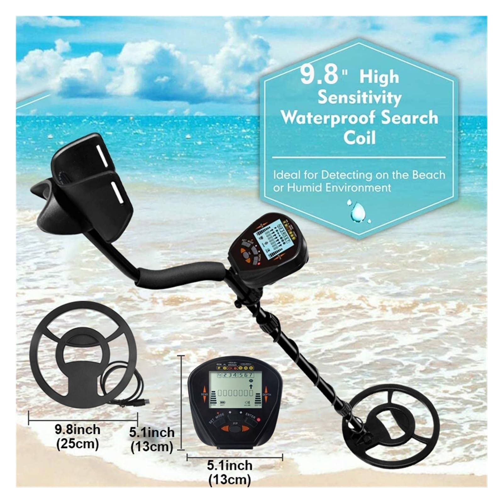 Ricerca Scanner Sotterraneo For Metal Detector Rilevatore Di Oro Ad Alta Precisione Cacciatore Tesori Rilevamento Pinpointer Rilevamento Sensibile Precisione(830 With small detector)