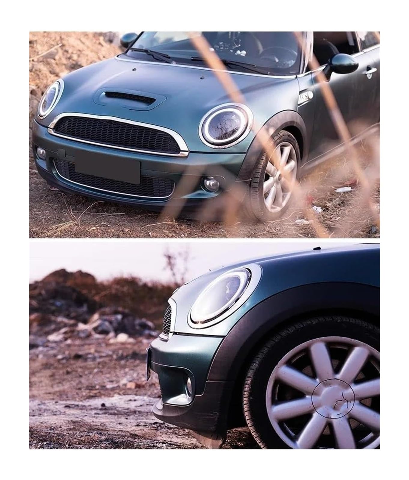 Dynamiczny kierunkowskaz dla Mini R55 R56 2007-2013 dla Cooper R57 Zespół reflektorów DRL Lusterka kierunkowskazu przedniego reflektora (biały jeden zestaw)