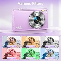 Vista 8 de Cámara digital, enfoque automático de 48 MP UHD 4K, cámara de vlogging de 16X, zoom digital portátil y compacta, cámara digital para adolescentes