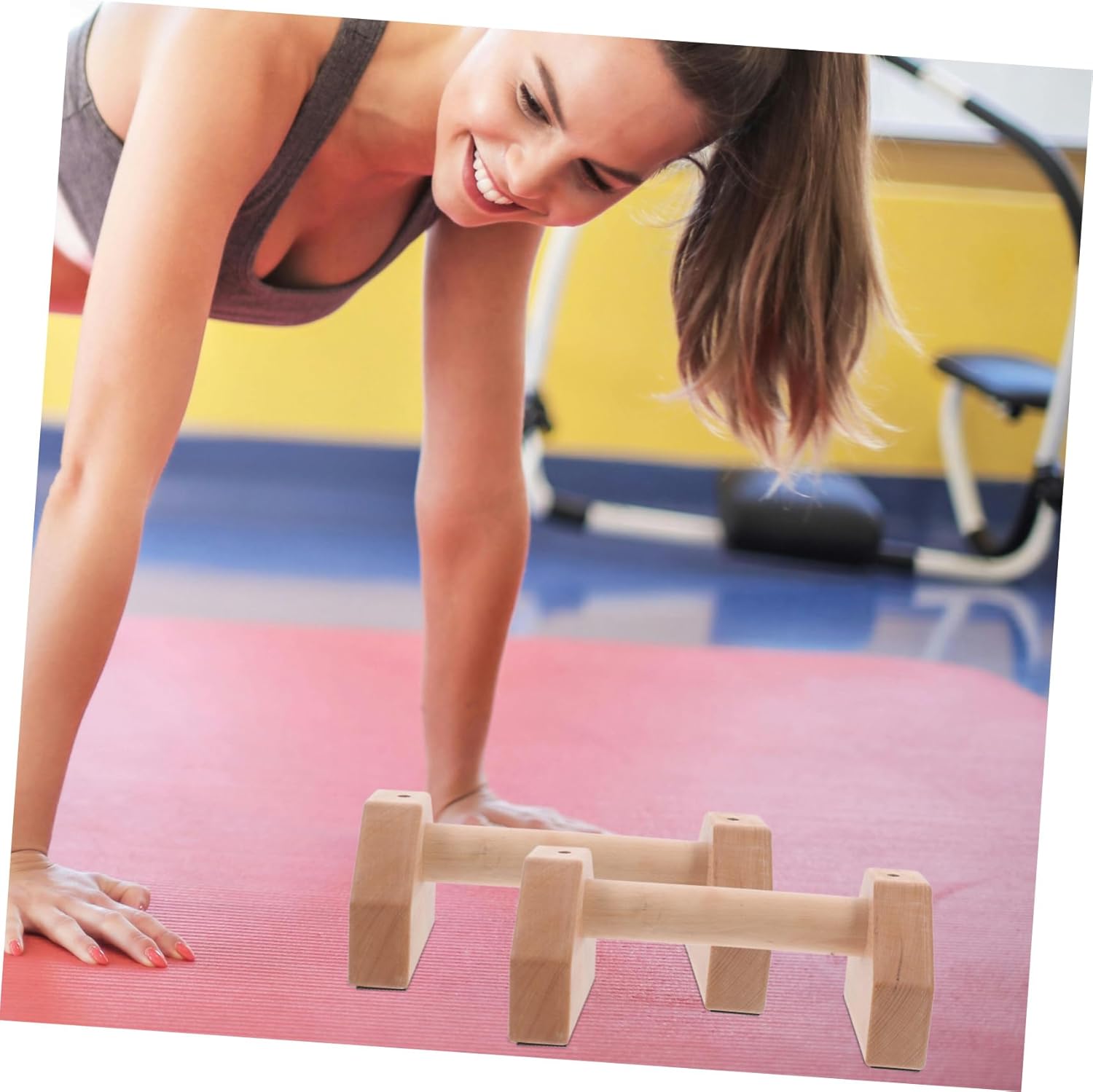 YARNOW 2 Pcs Bars Adjustable Wooden Exercise Equipment Non-Slip Handles for Strength Training at Home and Gym for Men and Women Workout