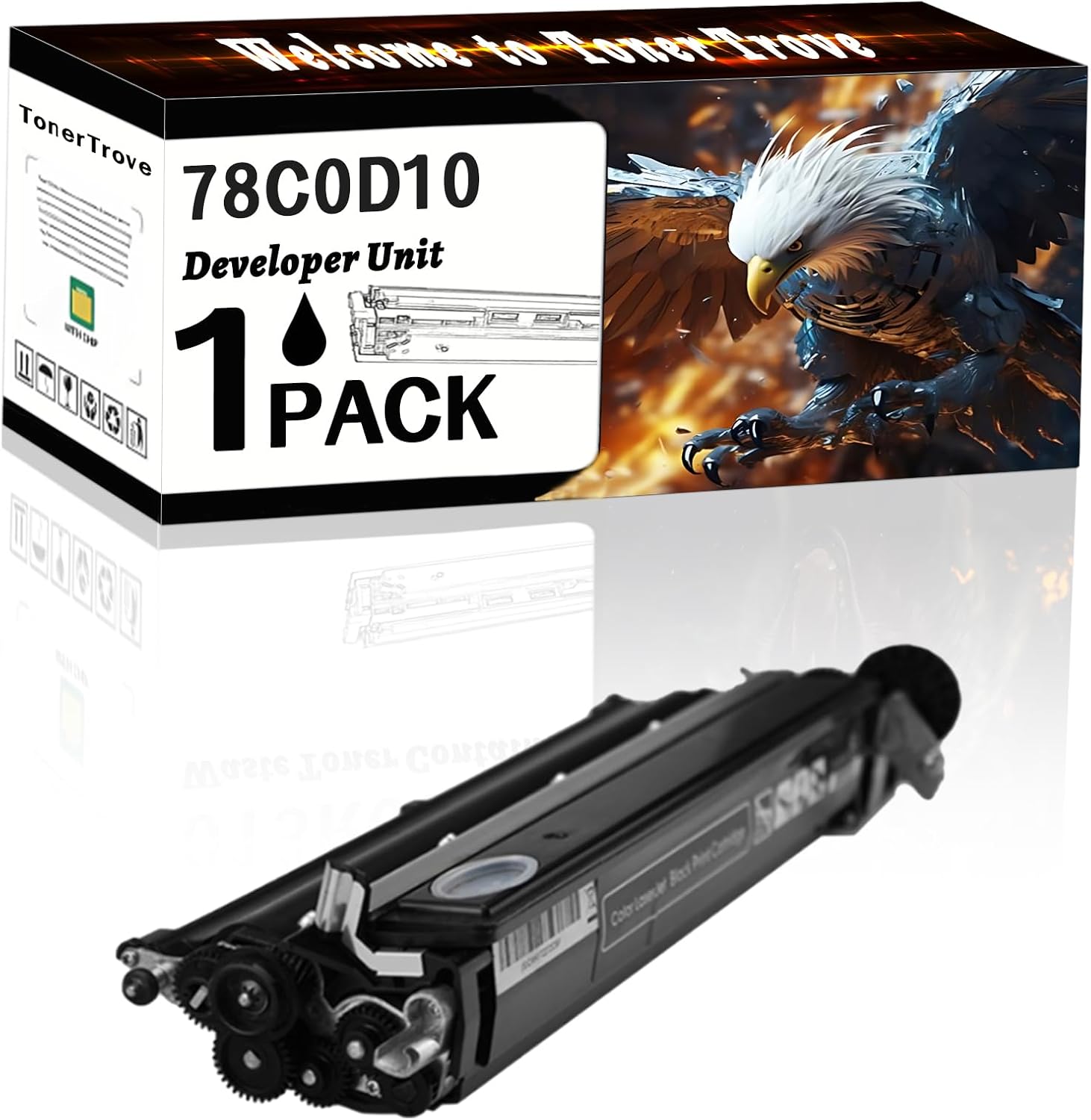 78C0D10 Developer Unit Compatible for Lexmark C2325 C2425 C2535 C2240 MC2325 MC2425 MC2535 MC2640 XC2235 4240 Printers, Office Printing is Easy Clear Smooth (1 Pack Black)