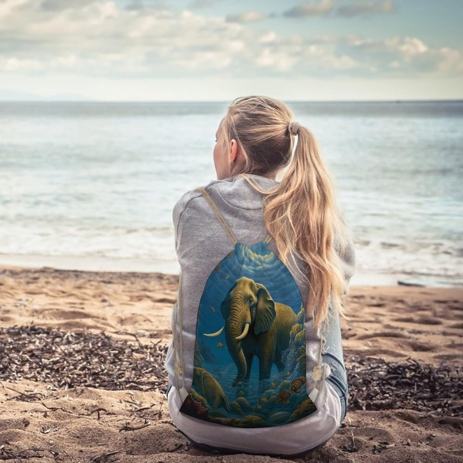 Drawstring Backpack Cute Animal Printed Sport Gym Drawstring Bag Lightweight Cinch Sacks Backpack Drawstring Bags for Yoga Sport Gym Beach Travel Backpacks