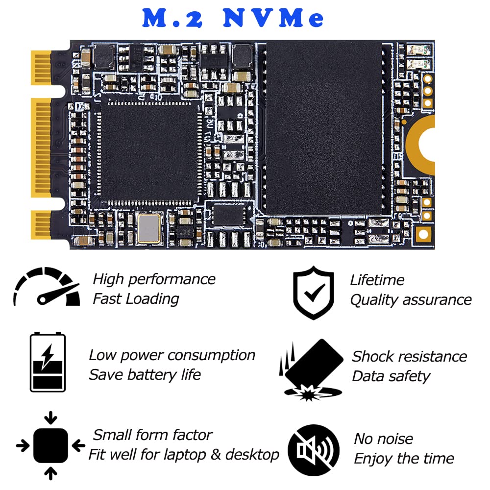 256GB M.2 PCIe NVMe SSD 2242 Solid State Drive - B+M Key For Laptop Upgrade