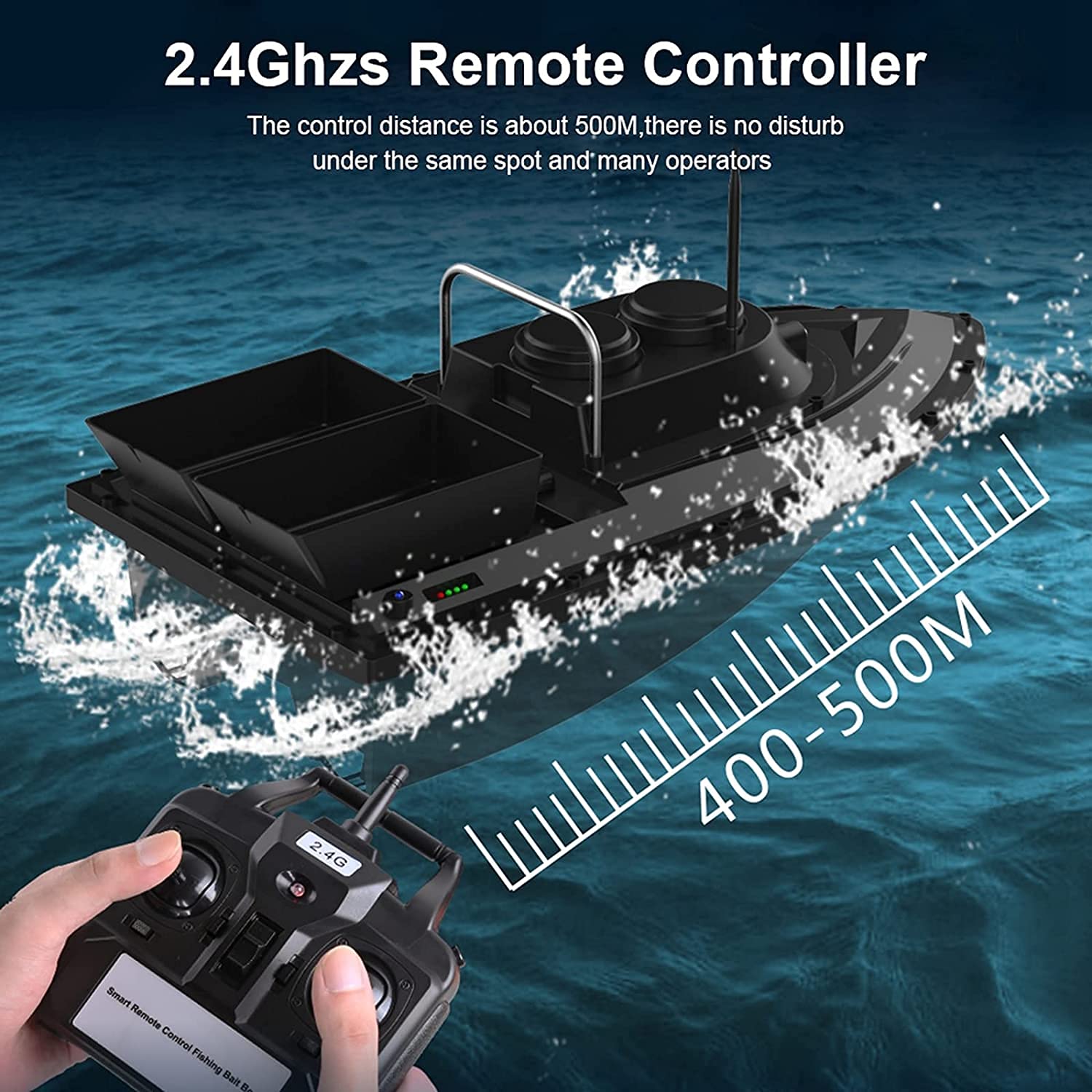 Bateau Appât De Pêche Télécommandé Avec GPS & Détecteur De Poissons – Sans Fil