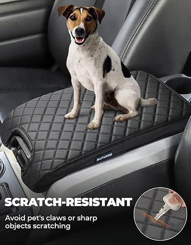 Miniatura 48 de ISSYAUTO Funda de consola central compatible con F150 2015-2020, F250 F350 F450 2017-2022, Expedition 2018-2023, funda de neopreno personalizada