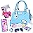 Shemira Play Purse for Little Girls, Princess Pretend Toys for Girls 3 4 5 6 7 8 Years Old, Christmas & Birthday Gift for Kids Age 3-5 4-6 6-8, Toddler Purse with Accessories, Kids Toy Purse, Blue