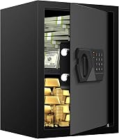 Homirxan 3.3 Cu Ft Fireproof Waterproof Home Safe - Digital Lock for Guns, Documents, Cash & Valuables