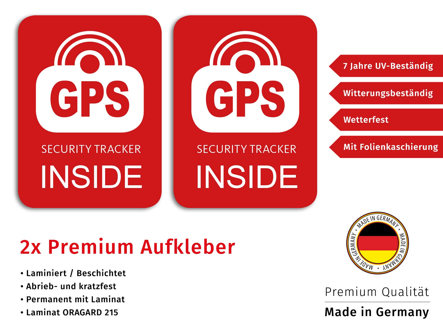 Adesivi GPS Tracker Per Bicicletta – 2 Pezzi Rossi Resistenti Alle Intemperie 33x49mm - 2
