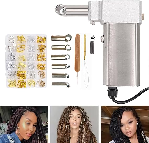 Portable Dreadlocks Machine(6-16mm), Automatic Instant Loc Machine - Fast Braiding + Powerful Motor + Mizi Size, Electric Hair Extension Tool for DIY Dreadlocks Style