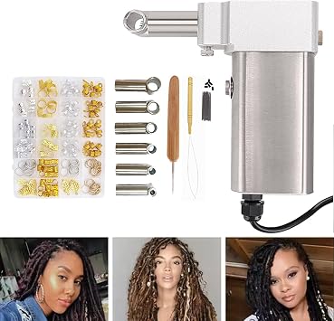 Portable Dreadlocks Machine(6-16mm), Automatic Instant Loc Machine - Fast Braiding + Powerful Motor + Mizi Size, Electric Hair Extension Tool for DIY Dreadlocks Style