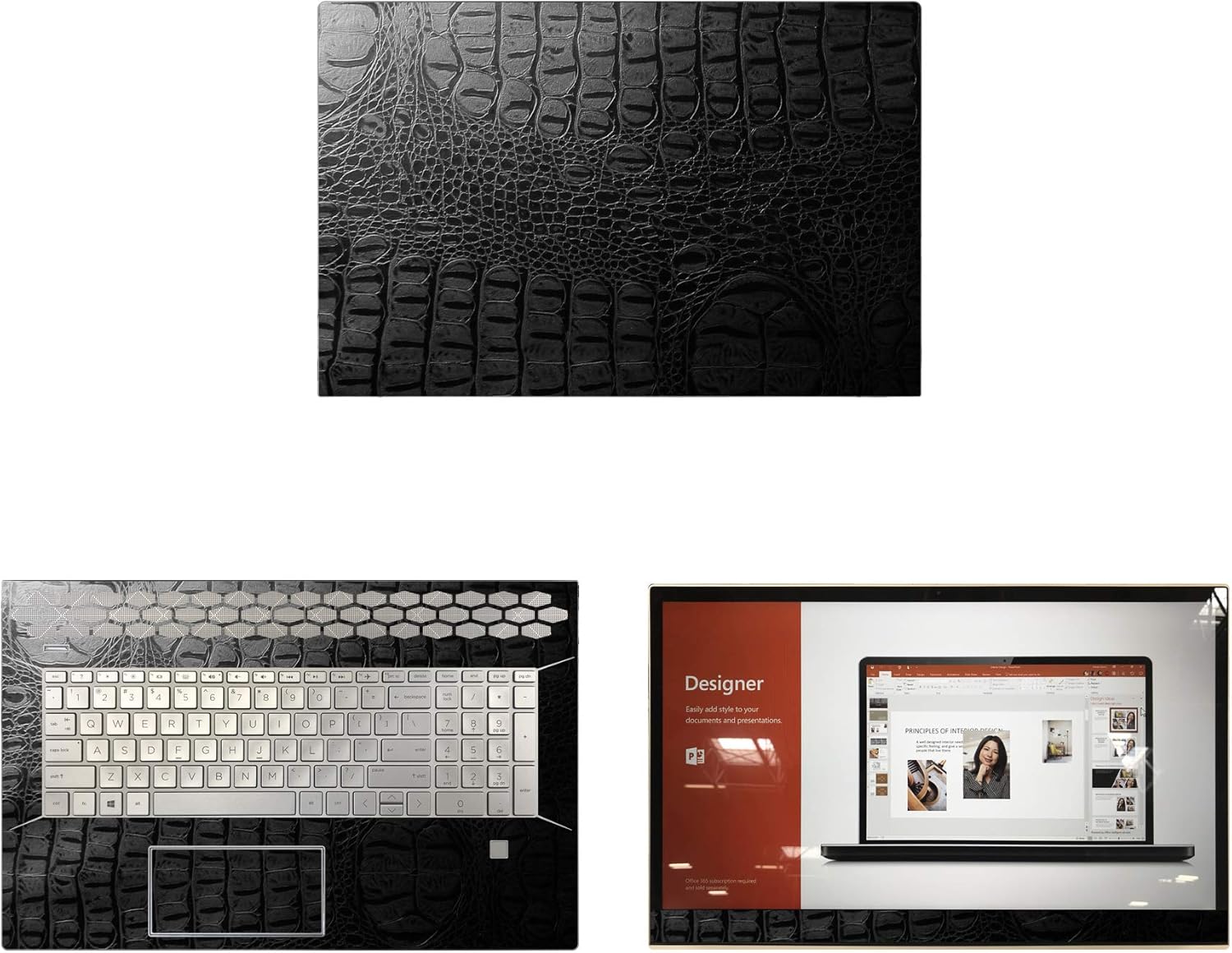 Decalrus - Protective Decal for HP Envy 17M CE1013DX / CE0030NR / CE0031NR (17.3" Screen) Laptop Crocodile Skin Pattern Texture Skin case Cover wrap CROhpENVY17_CE1013dxBlack