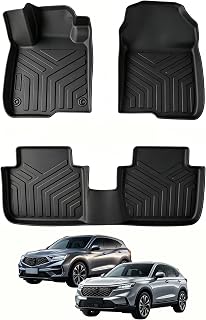 Joruoo-for Honda HR-V 2023-2026 & HR-V Hybrid 2023-2026 & Acura ADX 2025-2026, All Weather Floor Mats TPE, Front & 2nd Row Full Set for HRV Accessories Black