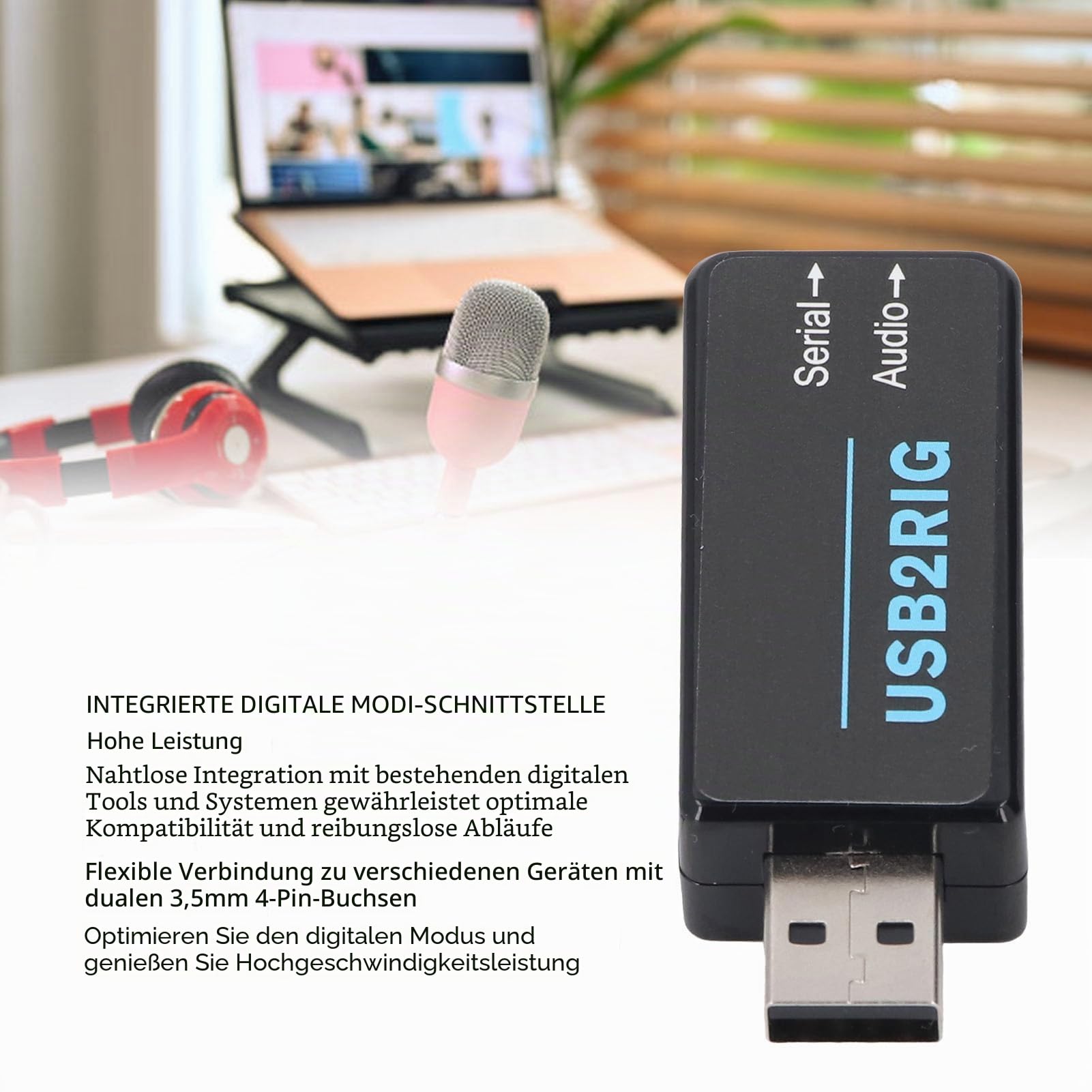 USB Soundadapter Externe Soundkarte 3.5mm Doppelkopfhöreranschluss USB Audio Adapter für PC Laptop