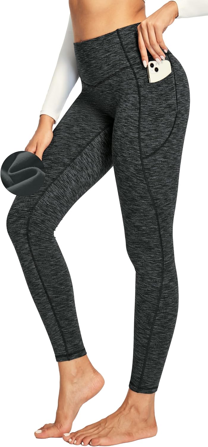 Heathyoga Fleece Lined Leggings Women with Pockets Thermal Leggings for Women Tummy Control Warm Winter Pants Yoga Pants - Image 2