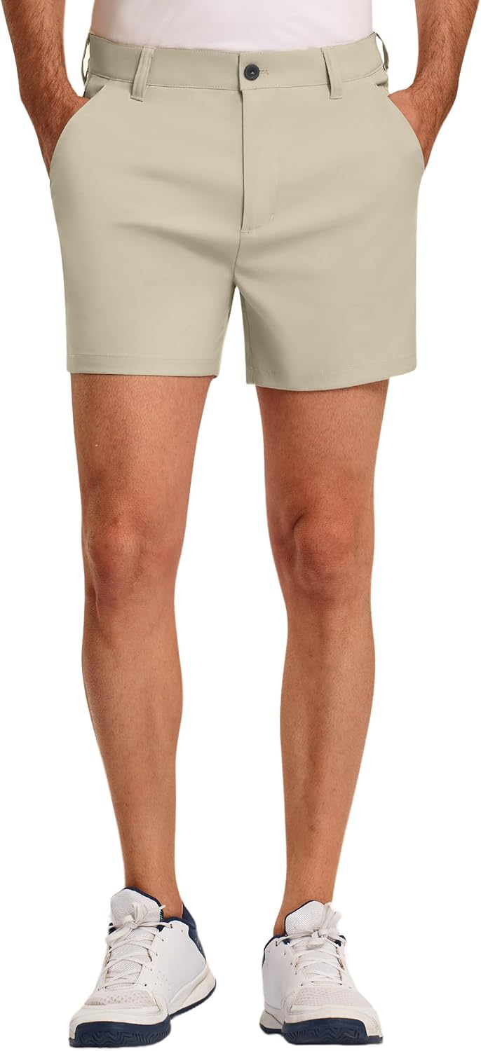 PULI Golf Shorts Men 5 Inch Inseam Relaxed Fit Stretch Dress Lightweight Casual Travel Quick Dry Summer Shorts - Image 2