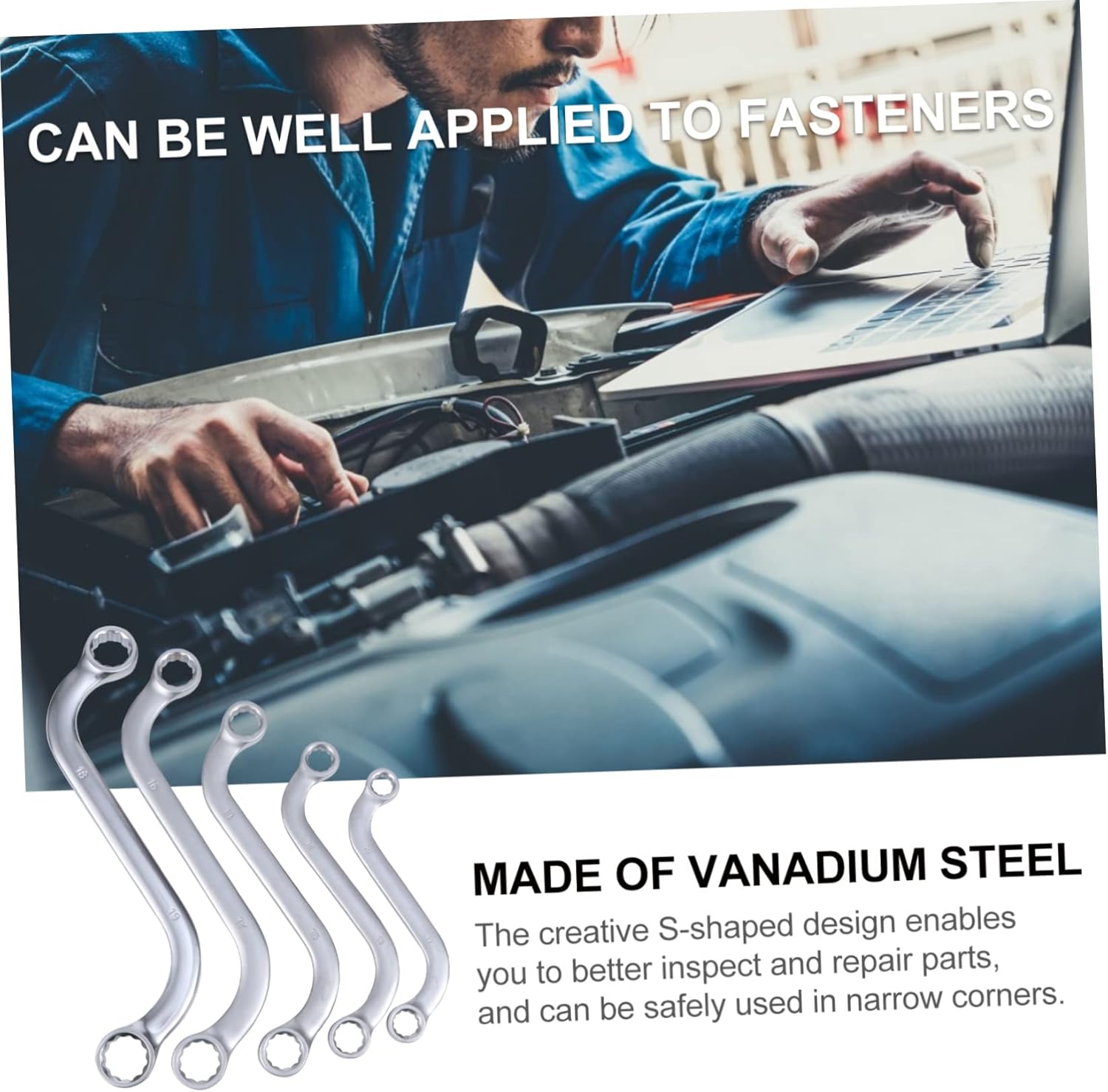 1set Car Repairing Wrench Set Irregular Elbow Spanner for Auto Maintenance Professional Wrench Convenient and Tool for Mechanics