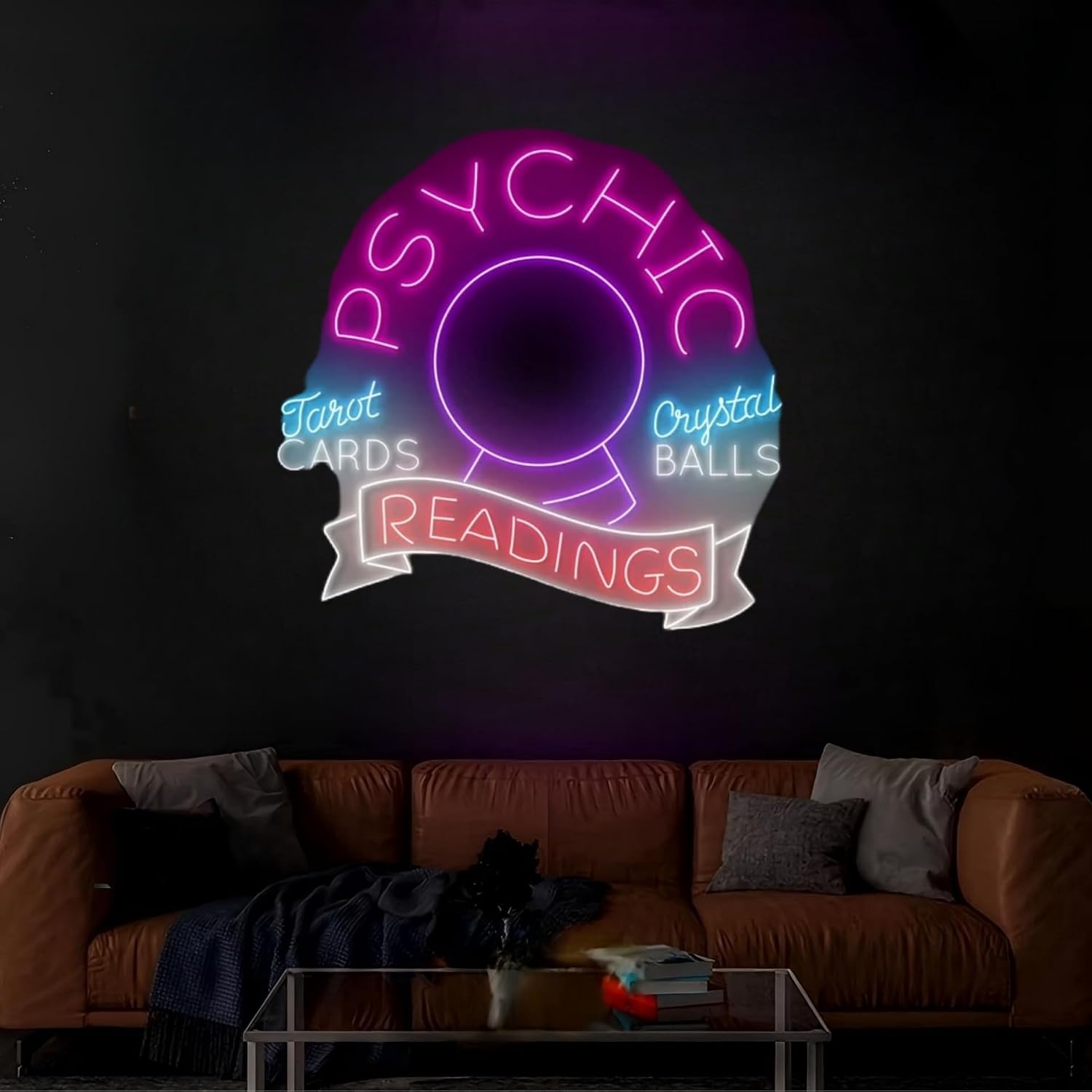 Psychic Readings Neon Sign, Fortune Telling Led Sign,Tarot Reading Led Light, Palm Wall Art, Fortune Home Wall Decor, Home Wall Decor for Girls Room Gaming Room Party Man Cave