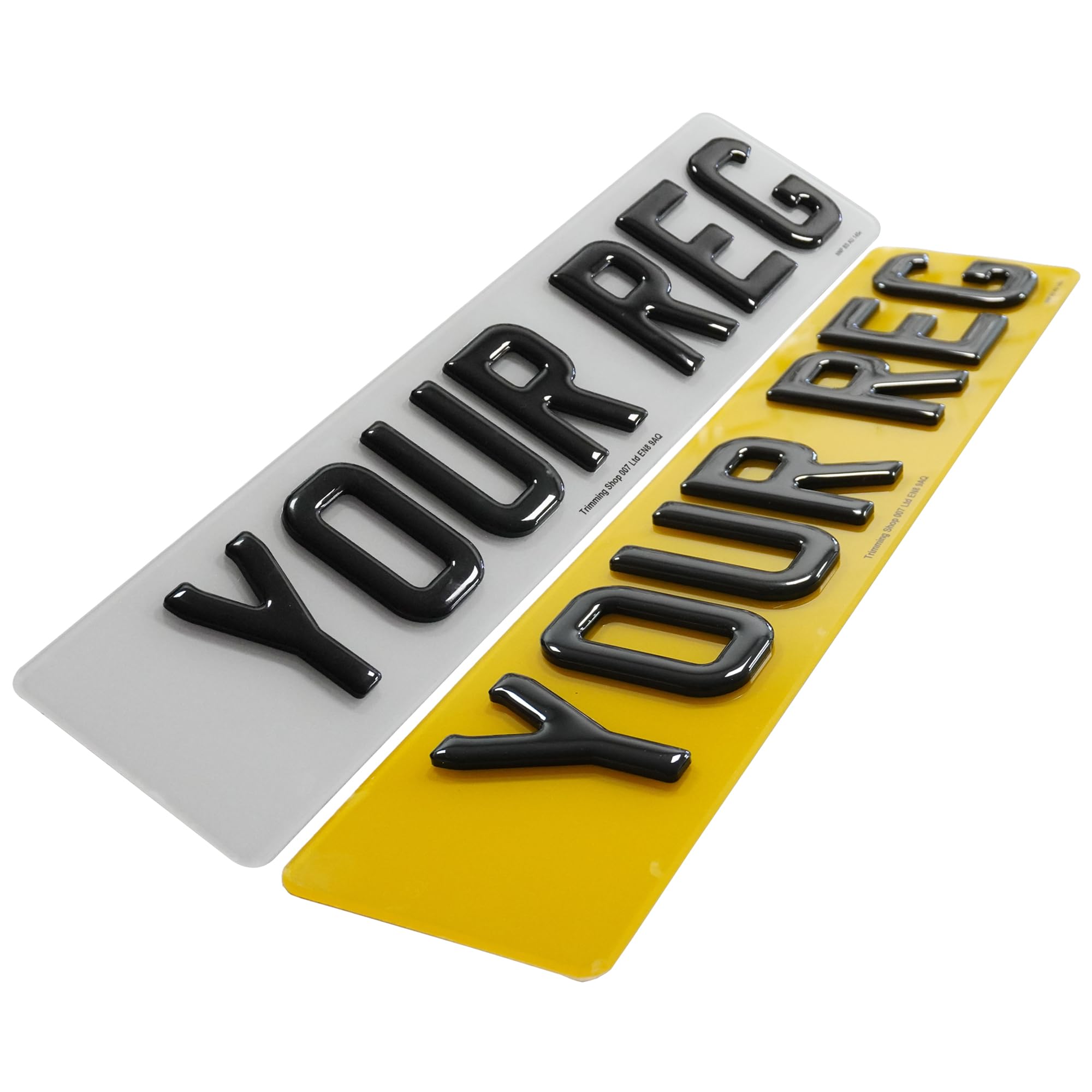 Personalize ProCustomised 5D Gel Number Plates for Car, Van, Truck, Trailer, Caravan - 100% UK MOT Compliant Fully Road Legal Licence Registration Personalised Number Plates - (Front & Rear)