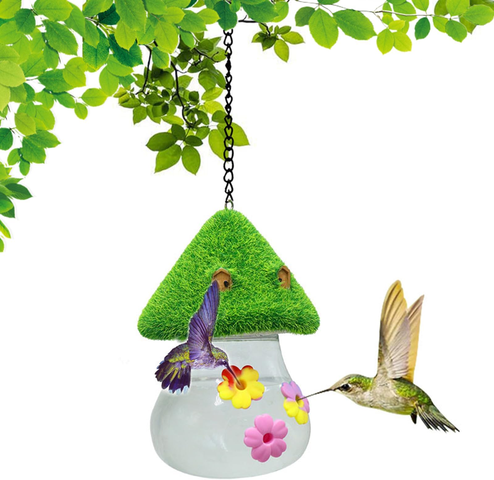 Mchodare Mushroom Hanging Bird Feeder, Feeders for Outdoors Hanging, Hummingbird Cute Shape Outdoor Wild Feeder Squirrel Proof Garden Decoration (For Feeding Water), FBA-HGG20175-0113JJ