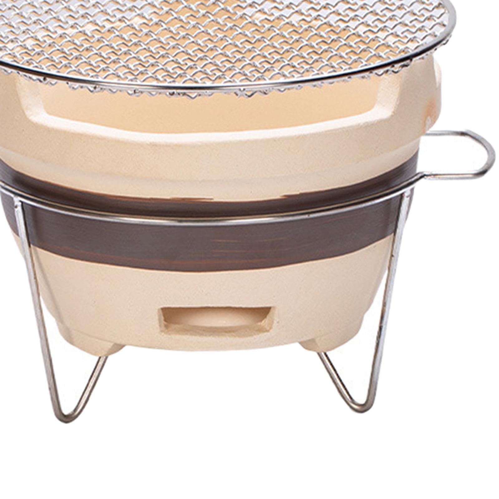 Fornello Barbecue in Terracotta Griglia Grill a Carbone da Tavolo con Ventilazione Stufa Compatta per Cottura all’Aperto E in Casa Materiale Robusto a, Stile D