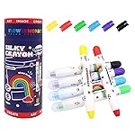 Lebze Jumbo Crayons for Toddlers, 6 Colors Washable Crayons, Easy to Hold Silky Large Crayon for Babies and Children, Safe Non Toxic