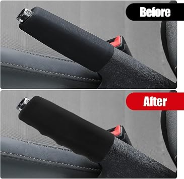 UGSHY Pack-1 Car Handbrake Cover, Wave Shaped Handbrake Protector, Silicone Decorative Cover, for Car Brake Levers (Black)