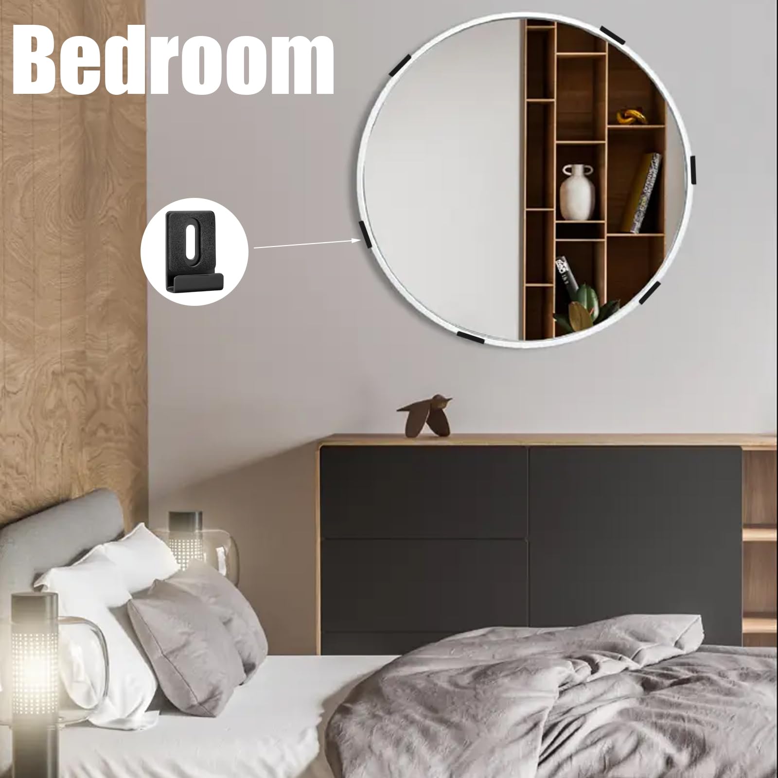 LOT DE 8 Clips De Suspension Pour Miroir En Métal Cintres