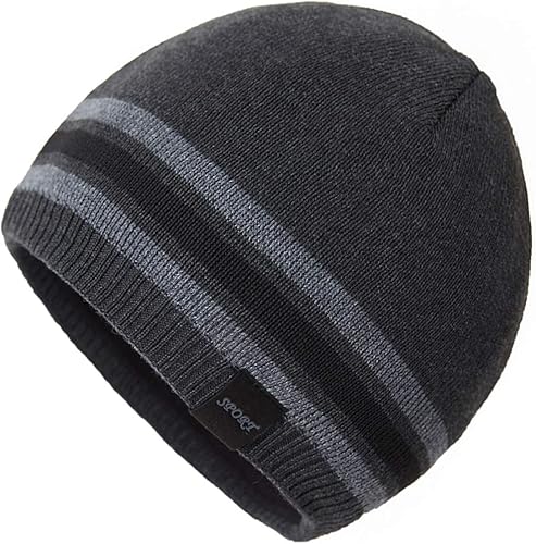 Sombreros de punto cálidos de invierno para hombre, gorra de punto de cráneo llano