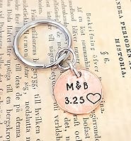 Vista 4 de Tucker's Trinkets And Treasures Personalized Anniversary Year Penny Key Chain, Anniversary Date, Name, Initials, Personalized