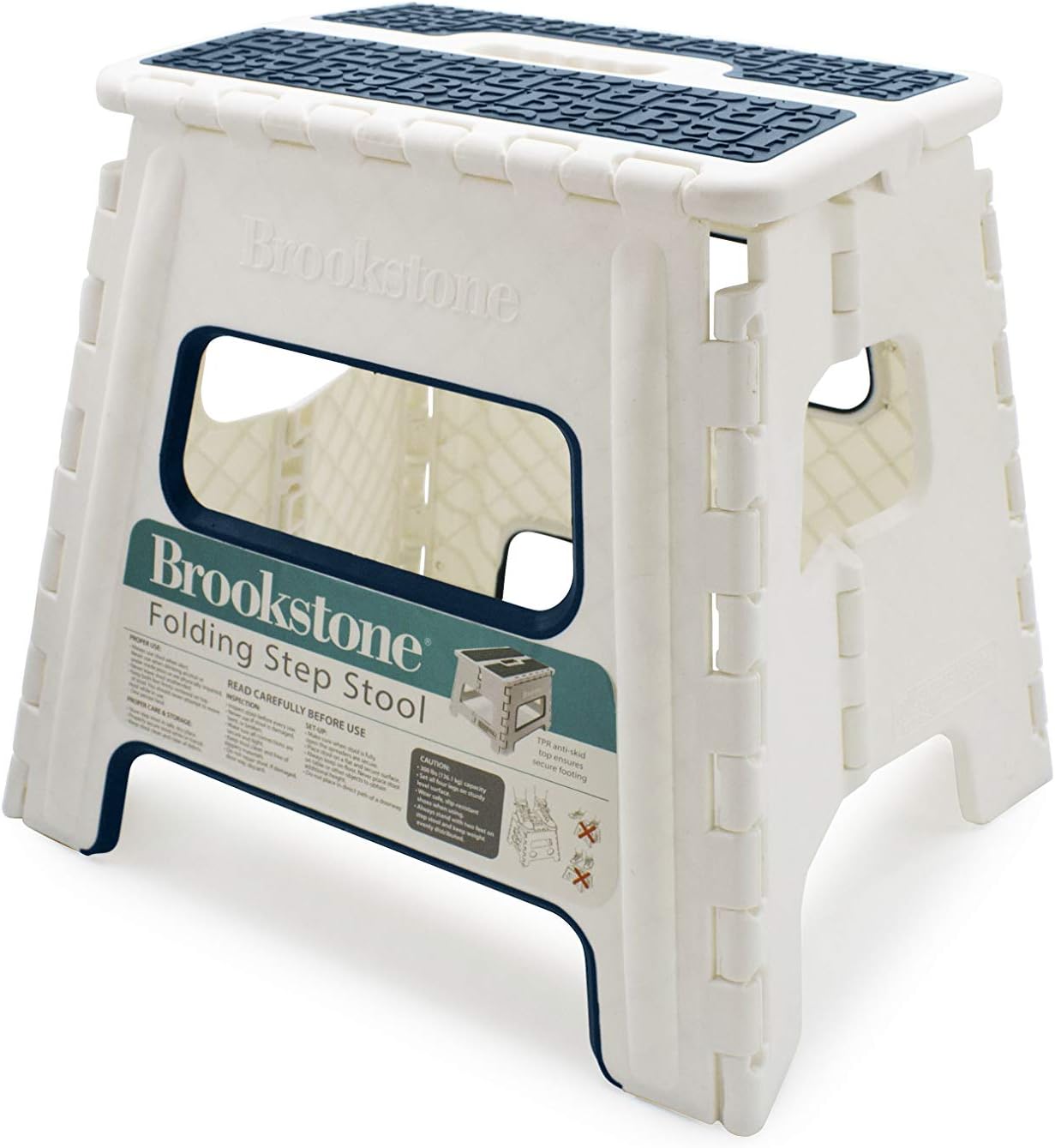 BROOKSTONE 13" Non-Slip Textured Grip Surface, Foldable Space Saving Design, Carrying Handle, Holds Up to 300 Pounds, for Kitchen and Rest of Home : Everything Else