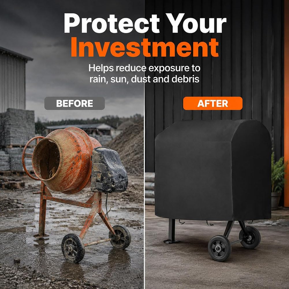 Funda para hormigonera, Compatible con SPECRAFT 4.9 CU Ft Portable Electric Cement Mixer 2022-Present, Funda Protectora