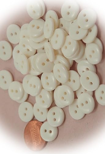 New Lot of 24 Small Shiny Domed Top Cream Plastic Sewing Supplies Buttons 12" 12.5mm DIY Crafting and Sewing Accessories WI-0253MER