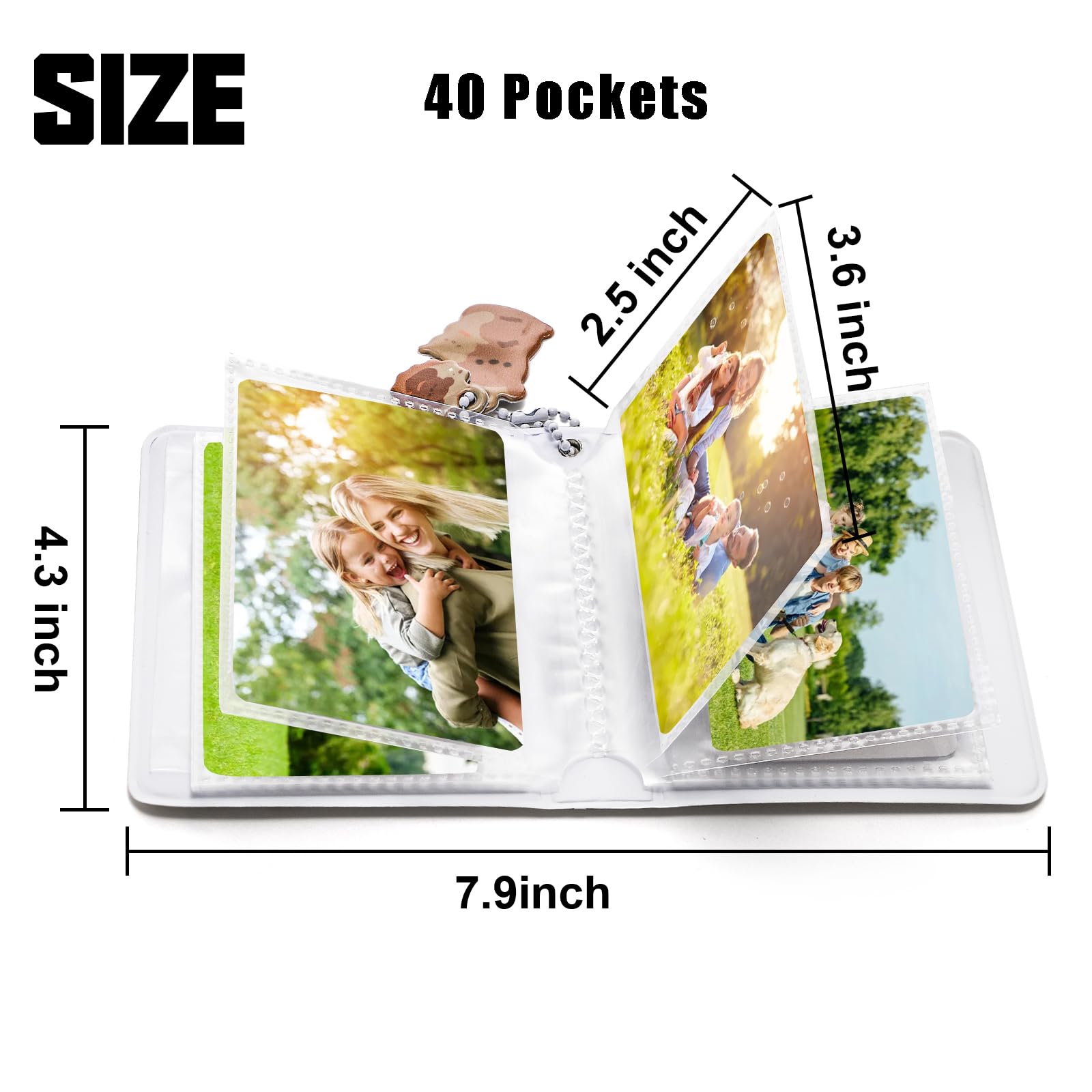 Nicunom 6-pak mini albumów ze zdjęciami na filmy 5 x 7 cm, album z fotokartką z wisiorkiem, małe albumy w kształcie serca, do uchwytu na karty fotograficzne, 240 kieszeni