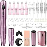 Biomaser Kit de machine de maquillage semi-permanent sans fil avec 10pcs Cartouches Aiguilles pour sourcils Lèvres Eyeliner Ombre Poudre Sourcils Microshading Accessoires (S20-2) - 1