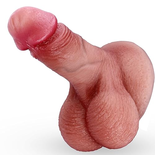 Small Dildo Sex Toys for Women, 6inch Realistic Suction Cup Dildos for Beginner- Handmade Lifelike Thick Penis,Liquid Silicone Soft & Firm for Adult Sex Anal Play G Spot Stimulation