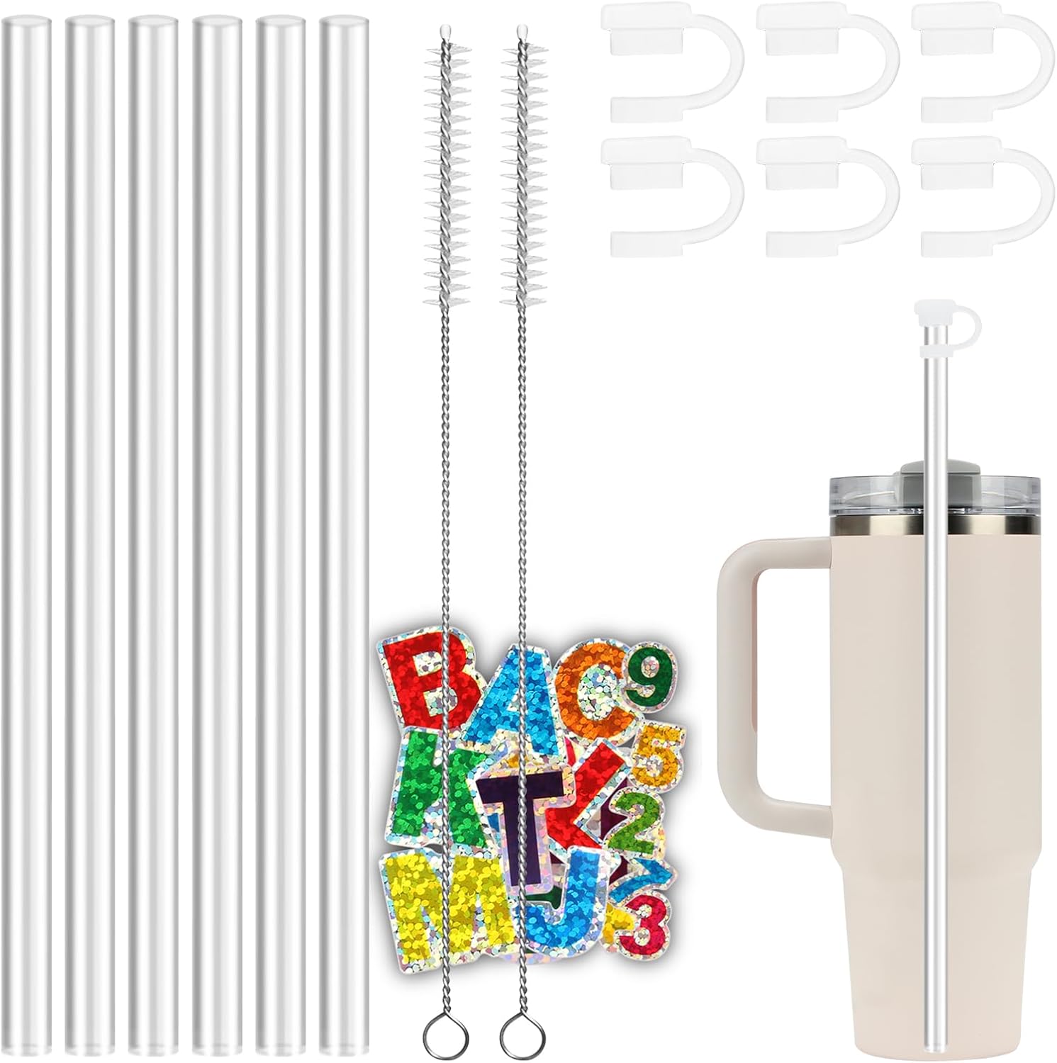 Desing Wish 6 PCS Reusable Straws for Stanley Adventure