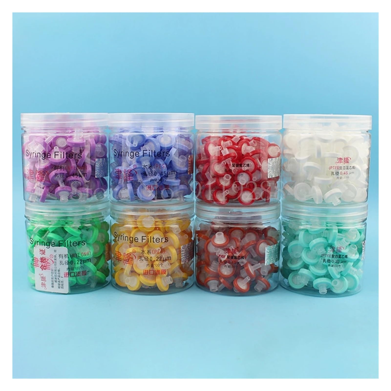 100 Stück/Box Einweg-Nadelfilter 13 mm/25 mm MCE/Nylon/PTFE, 0,22/0,45 µm Millipore-Membran-Spritzenfilter Laborausrüstung(25mm 0.45um PTFE)