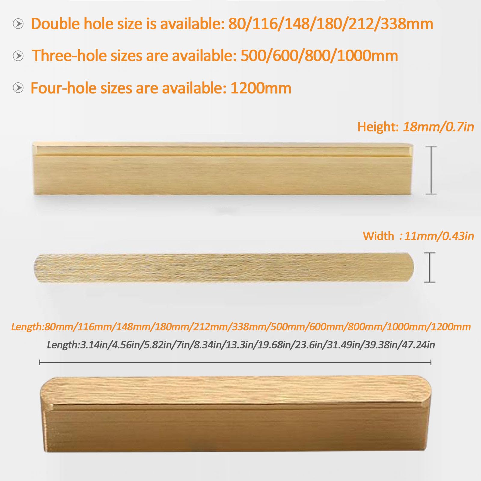 12 Pezzi Maniglia della Porta di Armadi da Cucina 160 Mm, Pomelli del Cassetto Hardware, Manopole per Armadietti in Alluminio Oro, per Decorazione di Mobili, Guardaroba,Quantity:5Pcs-Length:1000mm