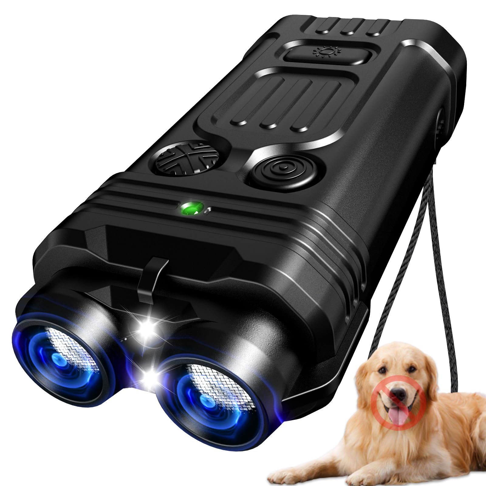Dispositif anti-aboiement pour chiens à ultrasons et lampe LED